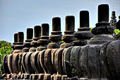 Prambanan - Candi Lara Jonggrang, the fluted stupa-like ornaments called 'ratna' 